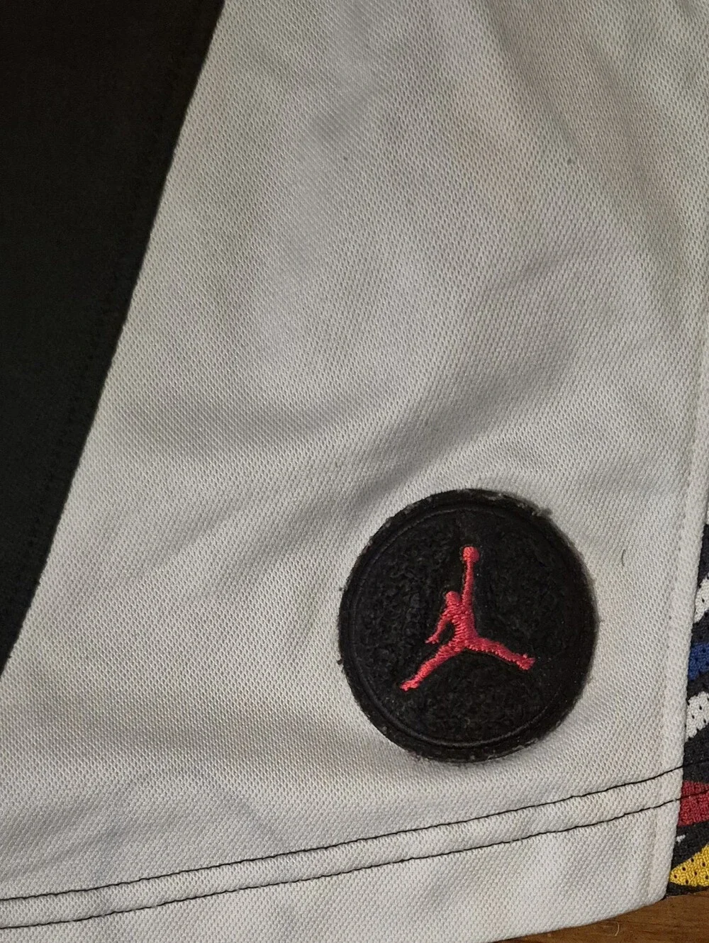 Jordan Black & White Men's Sz L Athletic Basketball Shorts with Multicolor Trim